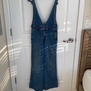 Free People Denim Overalls Wide Legged